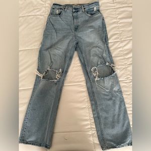 Abercrombie and Fitch 90’s Straight Ultra High Rise curve love Jeans